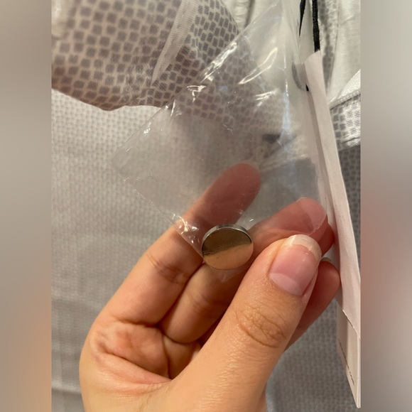 Calvin Klein white and grey dots pattern pants with belt - Picture 13 of 14